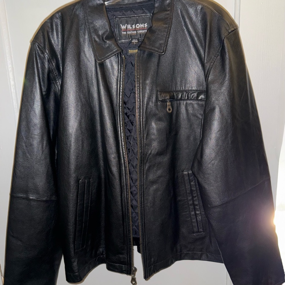 Wilson Black Leather Jacket for Men - Picture 10 of 15